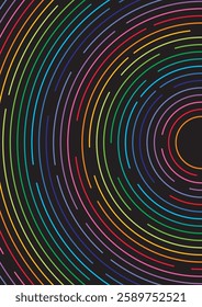 A colorful illustration of star trails