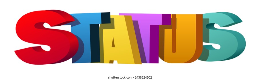 Colorful illustration of "Status" word