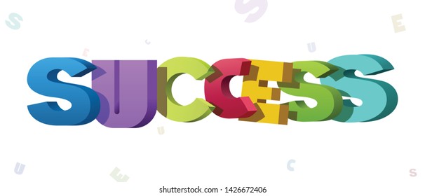Colorful illustration of Success word