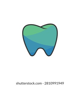 A colorful illustration of a tooth