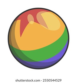 A colorful illustration of a toy ball, perfect for use in children's books, educational materials, and other creative projects.