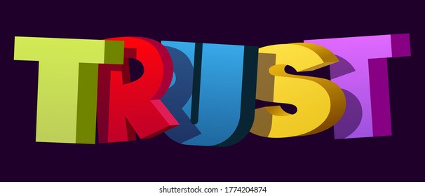 Colorful illustration of "Trust" word