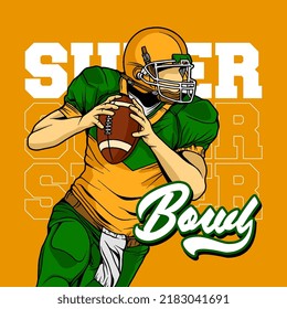 Colorful illustration vector for American football NFL in line art style isolated