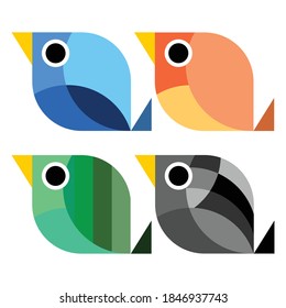 Farbige Vektorgrafik von Illustrationen von 
einfaches Vogelflachset mit verschiedenen Motiven