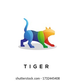 Colorful Illustration Vector Tiger Design Template. Suitable for Creative Industries, Multimedia, Entertainment, Education, Shops, and other related businesses