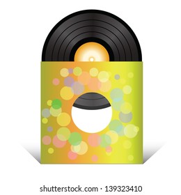 colorful illustration with vinyl record  for your design