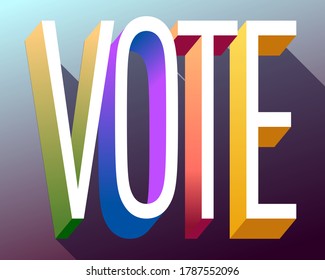 Colorful illustration of Vote word