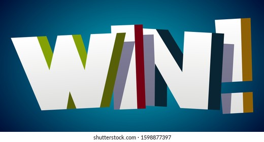 Colorful illustration of "Win" Text