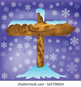 colorful illustration with  winter arrow for your design