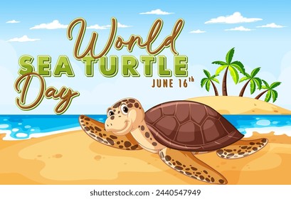 Colorful illustration for World Sea Turtle Day event