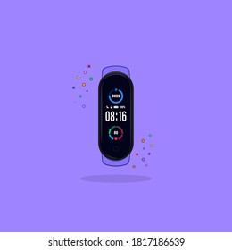 Colorful Illustration of Wrist Band/Smart Watch.