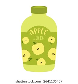 Colorful illustrations of canned and bottled fruit juices with simple designs. Summer cold and soft drinks
