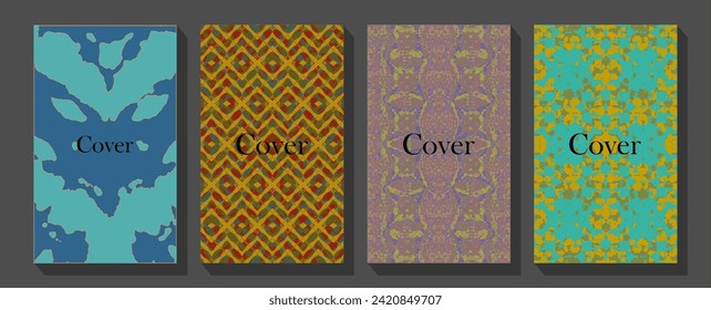  Colorful illustrations of flowers for covers, pictures. Vector illustration. Royal Golden and dark blue style design.