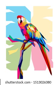 Colorful illustrations of parrots, simple designs, bright colors. - Vector.
