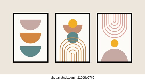 Colorful illustrations wall arts vector. Surface pattern design. Abstract art textile design with line arts painting, Covering greetings cards, cover, print, fabrics and wall decoration.