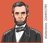 Colorful image of Abraham Lincoln, the 16th president of the United States