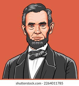 Colorful image of Abraham Lincoln, the 16th president of the United States