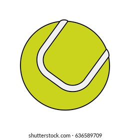 colorful image cartoon tennis ball on white background