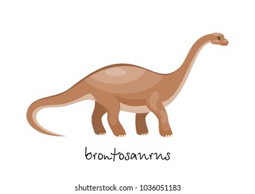 Colorful image of funny dinosaur in cartoon style isolated on a white background. Vector illustration.