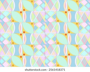 A colorful and imaginative shapescape created using simple geometric forms