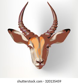 Colorful impala face painting. Vector illustration.