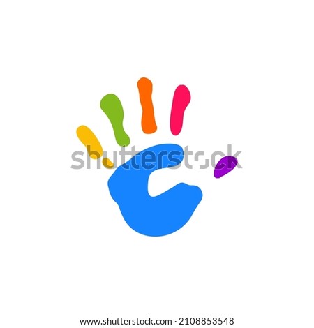 Colorful imprint hand vector stock illustration