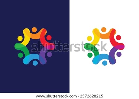 Colorful and Inclusive Logo Representing Unity, Diversity, and Community Support