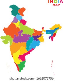 colorful india map of 2020 colour india map 