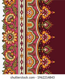 colorful Indian  ethnic border pattern and vector image