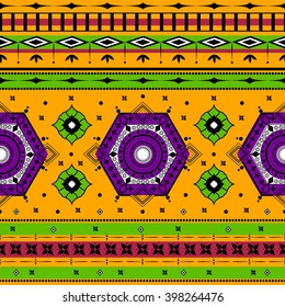 Colorful Indian tribal seamless pattern in vector