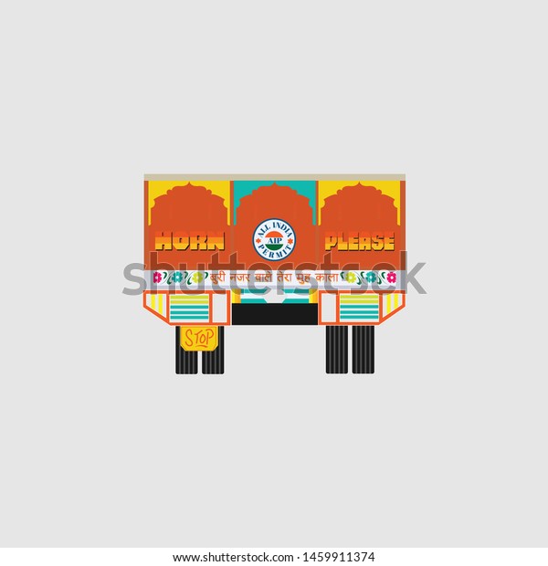 Colorful Indian Truck Graphic Design Stock Vector Royalty Free 1459911374