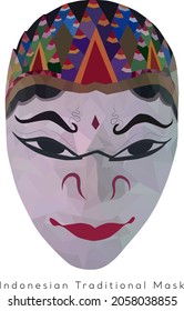 Colorful Indonesian's mask representation the unique and original tradition