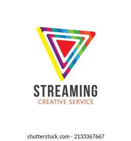 
Colorful Infinite Play Music Audio Video Logo Digital Media application design vector template. Streaming service app Logotype concept icon Linear Outline style