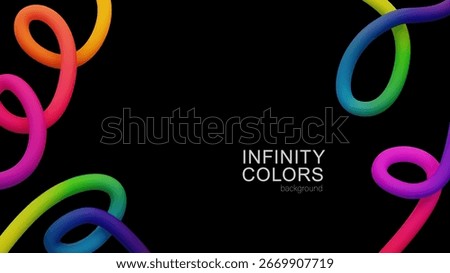 Colorful Infinity Gradient Lines on Black Background
