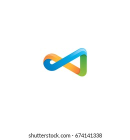 Colorful infinity icon logo vector