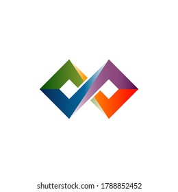 Infinity Square Curve Corner Abstract Logo Stock Vector (Royalty Free ...