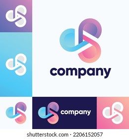 colorful infinity logo, sign design element