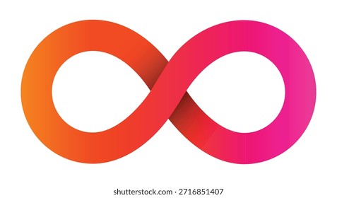 Colorido bucle infinito. Eternidad brillante gradiente emblema Ilustración vectorial