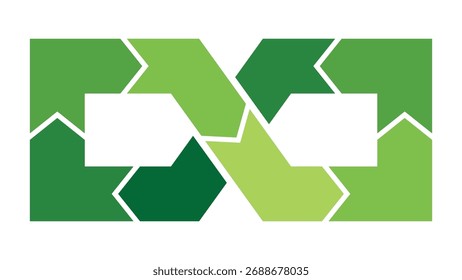 Colorful infinity loop square infographic template with arrows for continuous process and workflow