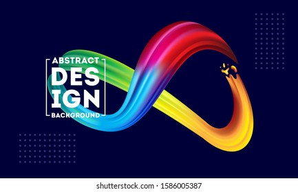 Colorful infinity shape background, Colorful 3d infinity Liquid water vector template, banner symbol