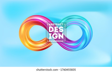 Colorful infinity shape background, Colorful 3d infinity Liquid water vector template, banner symbol