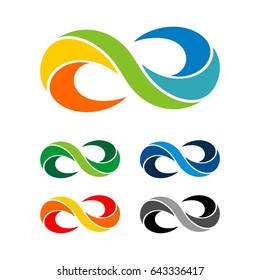 Colorful Infinity Shape Logo Template Illustration Design. Vector EPS 10.