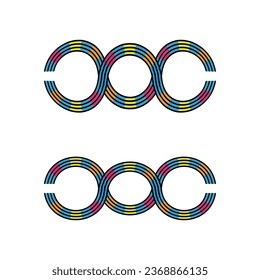colorful infinity sign shape abstract style