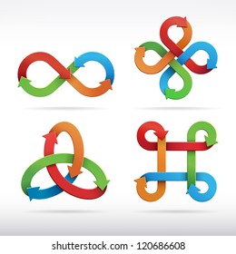 Colorful infinity symbol icons. Vector Illustration.