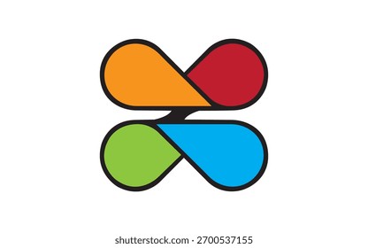 Farbiges Infinity-Symbol Logo-Design für kreative Studio-Vektorvorlage