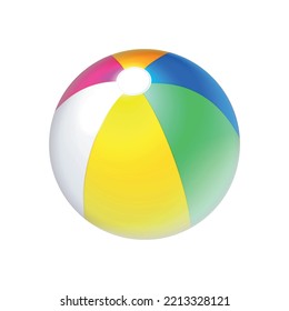 Colorful inflatable ball for swimming pool realistic vector illustration