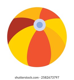 A colorful inflatable beach ball used for fun at a water park