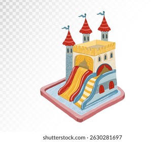 Colorful Inflatable Bounce House Castle with Slide for Kids Party Fun and Outdoor Activities Perfect for Birthdays and Events