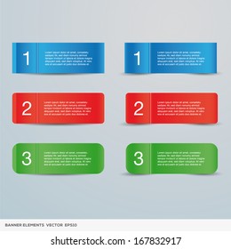 colorful info banner elements
