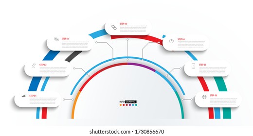 colorful info graphic  circle chart Abstract technology and business background 